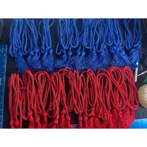 20 Piece Red and Blue Graduation Honor Cords Tassels Academic Regalia Ceremony